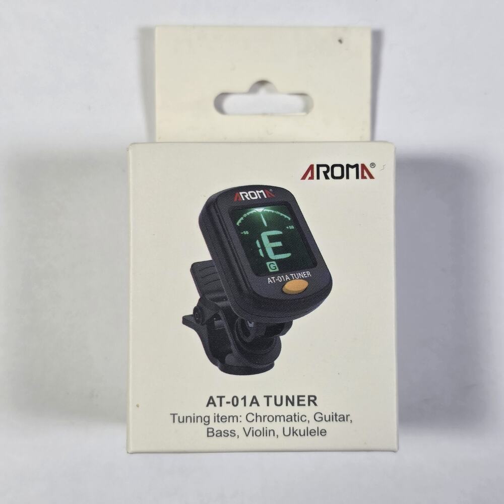 Aroma AT-01A Clip On Digital Tuner Guitar Bass Violin Ukulele Chromatic Box